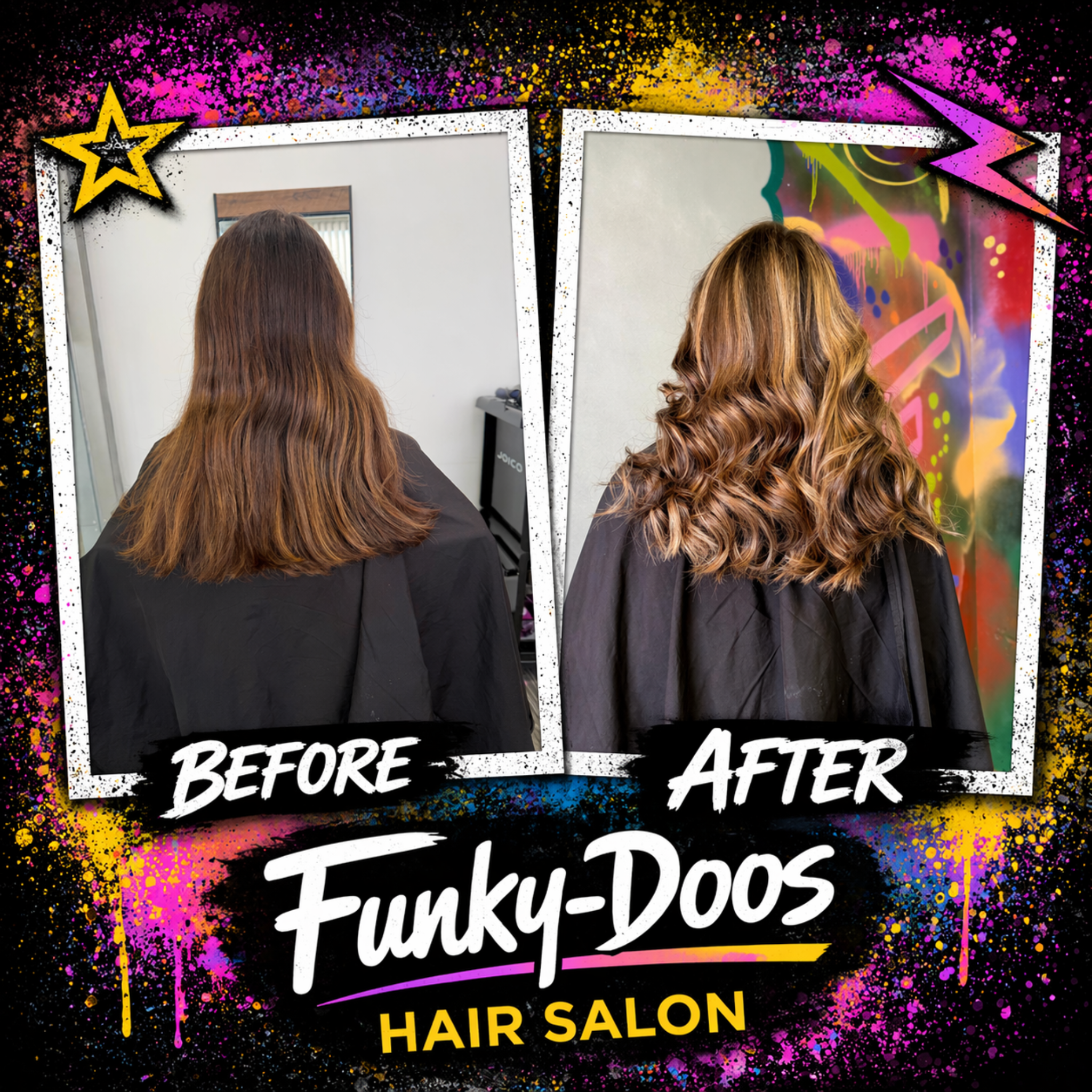 Brunette refresh with soft waves by Katy at Funky-Doos Hair Salon in Paisley